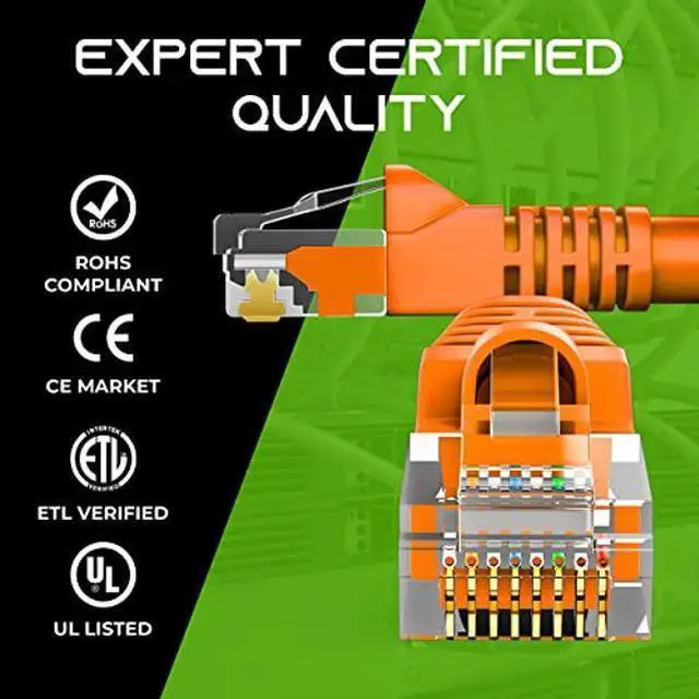 Alt view image 5 of 5 - GearIT Cat 6 Ethernet Cable 1 ft (24-Pack) - Cat6 Patch Cable, Cat 6 Patch Cable, Cat6 Cable, Cat 6 Cable, Cat6 Ethernet Cable, Network Cable, Internet Cable - Orange 1 Foot