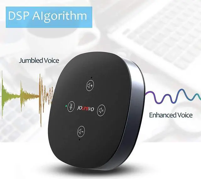 Alt view image 4 of 5 - USB Speakerphone Microphone, Conference Speaker Omnidirectional Computer Mic, with 360o Voice Pickup, Touch-Sensor Buttons for Mute/unmute, Streaming, Call Speaker Skype, Webinar, Interview -(JV803)