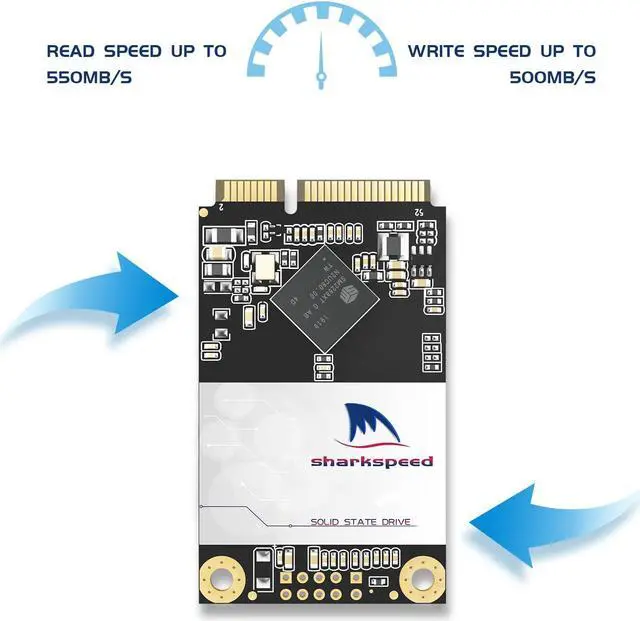 Alt view image 2 of 5 - mSATA SSD 512GB SHARKSPEED Plus Internal Mini SATA SSD Drive 3D NAND Solid State Drive for Mini PC Notebooks Tablets PC(mSATA 512GB)