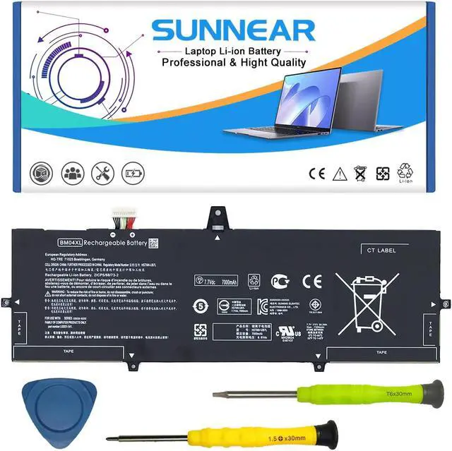 Main image of SUNNEAR BM04XL 56.2Wh L02478-855 Laptop Battery Replacement for HP Elitebook 1030 X360 G3 45X96UT Series Notebook HSTNN-UB7L HSTNN-DB8L L02031-2C1 L02031-541 L02475-855 7.7V 7300mAh
