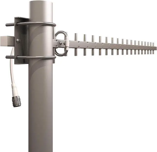 Alt view image 2 of 5 - Tupavco TP513 Yagi WiFi Antenna 2.4GHz (17dBi) Outdoor Directional Signal (H:25° V:24°) Long Distance Range (High-Gain Weatherproof) Wireless Network (Pole Mount) N-Female Pigtail Connector