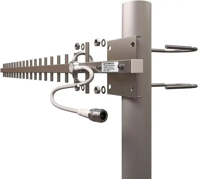 Alt view image 4 of 5 - Tupavco TP513 Yagi WiFi Antenna 2.4GHz (17dBi) Outdoor Directional Signal (H:25° V:24°) Long Distance Range (High-Gain Weatherproof) Wireless Network (Pole Mount) N-Female Pigtail Connector