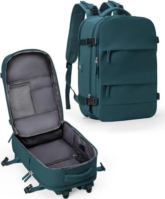 Main image of UPPACK Travel Backpack For Women Men Carry On Backpack Flight Approved Gym Bag With Shoe Compartment Hiking Waterproof Laptop Backpack College Essentials Peacock Blue