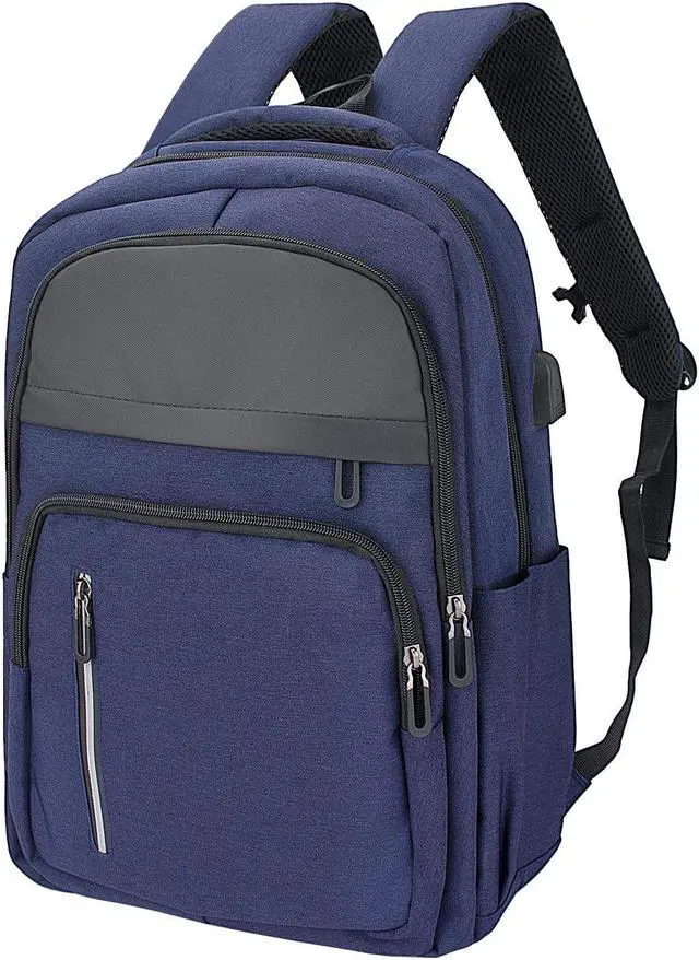 Main image of Veridina Women Men Laptop Backpack Business Travel Lightweight Waterproof Anti Theft College Computer Bag with USB Charging Port Work Daily Bag,Blue
