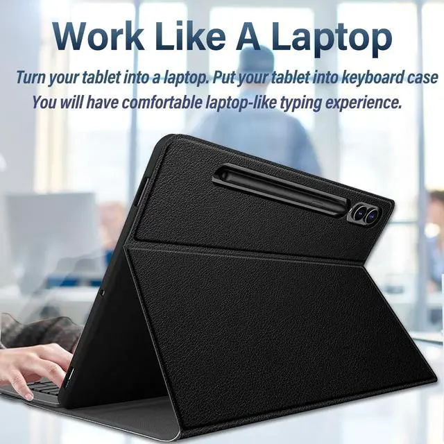 Alt view image 4 of 5 - Wineecy Touchpad Keyboard Case for Samsung Galaxy S10 Plus Case 2024/ S9 Plus/ S9 FE Plus 5G 12.4 Inch 2023, 3-Zone Backlight Detachable Wireless Keyboard & Premium PU Case for 12.4" S10+/S9+/S9 FE+