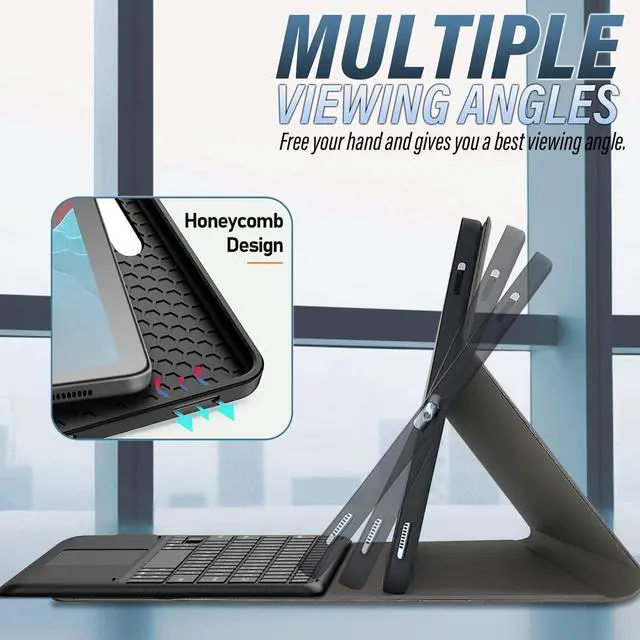 Alt view image 5 of 5 - Wineecy Touchpad Keyboard Case for Samsung Galaxy S10 Plus Case 2024/ S9 Plus/ S9 FE Plus 5G 12.4 Inch 2023, 3-Zone Backlight Detachable Wireless Keyboard & Premium PU Case for 12.4" S10+/S9+/S9 FE+