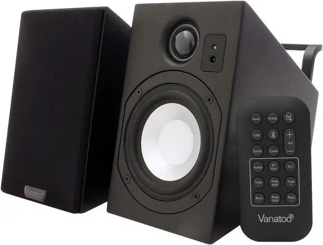 Main image of Vanatoo Transparent Zero Plus Near Field Studio Monitor Speakers Pair for TV, PC, Gaming. 120 Watt Powered Speakers for Desktop and Room use. AUX, USB, Bluetooth, Toslink Optical, Remote Control.