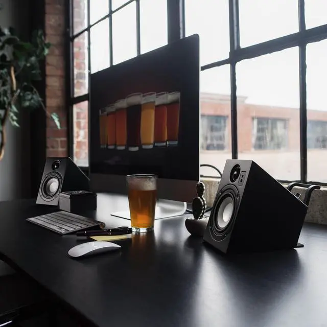 Alt view image 3 of 5 - Vanatoo Transparent Zero Plus Near Field Studio Monitor Speakers Pair for TV, PC, Gaming. 120 Watt Powered Speakers for Desktop and Room use. AUX, USB, Bluetooth, Toslink Optical, Remote Control.