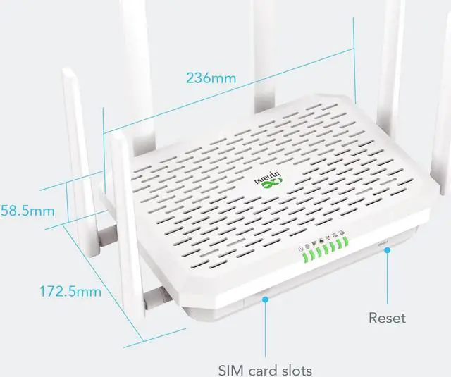 Alt view image 4 of 5 - InHand Networks 5G NR FWA02 Cellular Cloud-Managed Router,Fast Wi-Fi 6, Multi-WAN, Detachable Antennas,Dual SIM,Built-in VPN, Data encryption, Secure Internet, Support T-Mobile