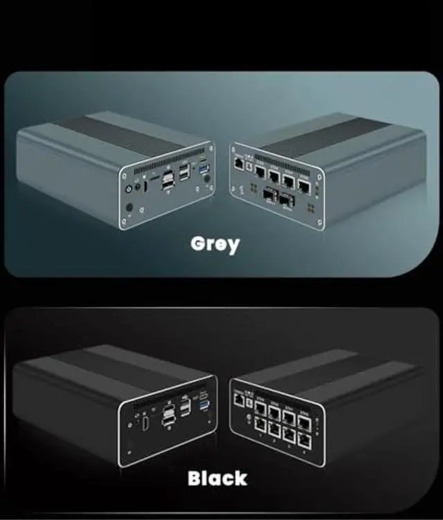 Alt view image 4 of 5 - HKUXZR Firewall Appliance Mini PC, Intel Pentium 8505 Quad Core 10G*2 4xIntel I226 2.5G Ethernet VPN Soft Routing,2*USB3.2 1*TF Slot 2*SATA 1*M.2 NVMe x4 8/16/32/64GB DDR5 M.2 Nvme (16G/256G)
