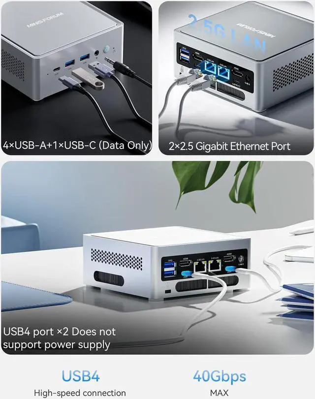 Alt view image 5 of 5 - MINISFORUM NPB6 Mini PC 13th Gen Core i7-13620H Mini Computer Barebone Version Without Storage and OS, HDMIx2+USB4x2 8K@60Hz Outputs, 2X 2.5G RJ45 Port Intel UHD Graphics Desktop Computer