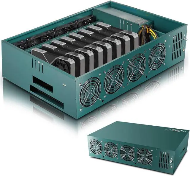 Main image of 8GPU Mining Rig Complete Crypto Miner with Windows10,Including 8GPU Mining Motherboard 2000W Power Supply,CPU,SSD,4G RAM, 8 GPU Mining Case for ETC/LTC/XHV/Monero/Ravencoin(Without GPU)