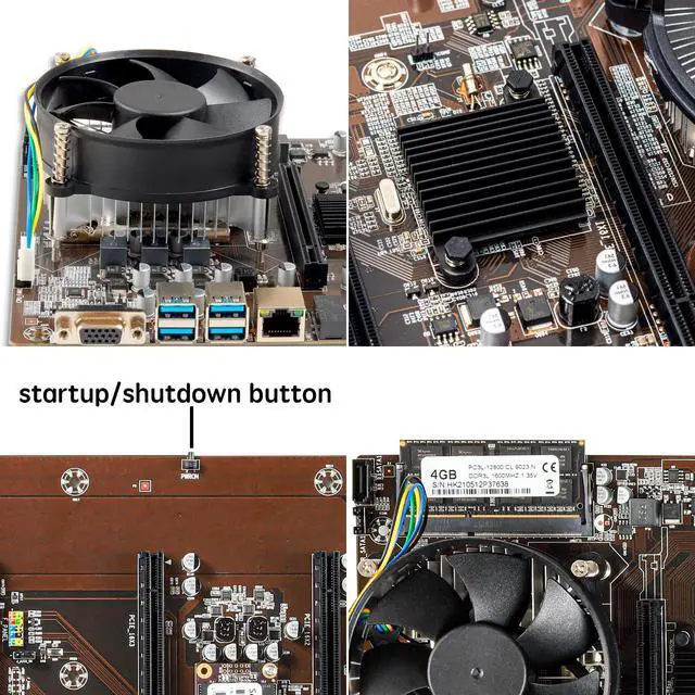 Alt view image 5 of 5 - 8GPU Mining Rig Complete Crypto Miner with Windows10,Including 8GPU Mining Motherboard 2000W Power Supply,CPU,SSD,4G RAM, 8 GPU Mining Case for ETC/LTC/XHV/Monero/Ravencoin(Without GPU)