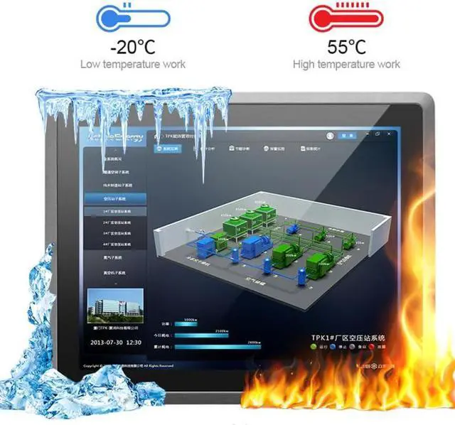 Alt view image 4 of 5 - SunKol 15 inch Industrial Embedded Panel PC, 10 Point Capacitive Industrial Touch Screen Panel Computer, 2xUSB3.0,HDMI,2xRS232,2xLAN (I3-7100U, 8GB RAM 256GB SSD)
