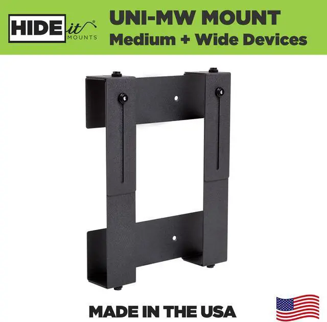 Alt view image 2 of 5 - HIDEit Mounts Uni-MW Mount - Patented in 2015, Made in USA - Steel Adjustable Medium and Wide Device Wall Mount, Hide Your Cable TV Box, Game Consoles, Set-Top Boxes, Satellite Receivers and More