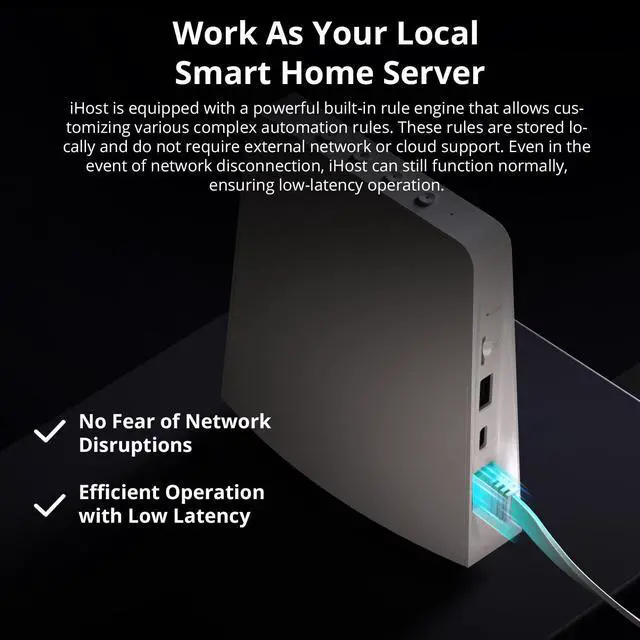 Alt view image 5 of 5 - SONOFF iHost Smart Home Hub, 4G Central Control Gateway, Private Local Server for Secure Home Automation, LAN&Zigbee Compatibility, Local Data Storage and Open API for Customization(RV1126 DDR4 4GB)