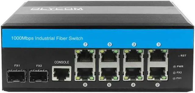 Alt view image 2 of 5 - OLYCOM 8 Port POE+ Industrial Gigabit Ethernet L2 Managed Switch 8 X Gigabit Ports POE 30W 2 X SFP Slots DIN-Rail Mount IP40 with Vlan Qos LACP STP/RSTP