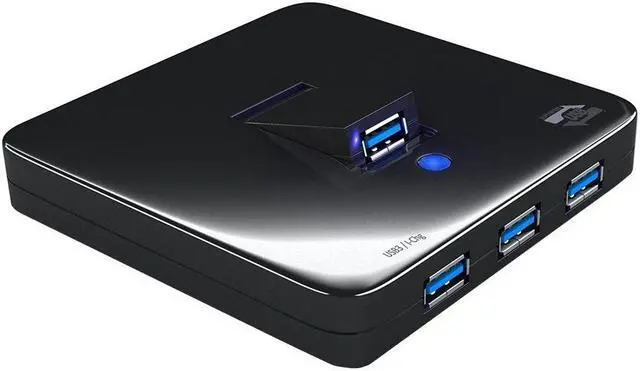 Alt view image 4 of 5 - SEDNA - 4 Ports USB 3.0 Hub - 1 Vertical Foldable Port and BC 1.2 Charging Port - Black