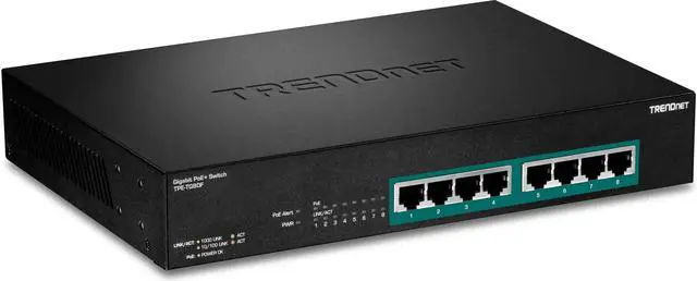 Main image of TRENDnet 8-Port Gigabit Full Power Poe+ Switch, 8 x Gigabit PoE+ Ports, 240W Power Budget, 16Gbps Switching Capacity, Rack Mountable, Ethernet Network Switch, Metal, Lifetime Protection, TPE-TG80F