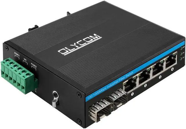 Main image of OLYCOM Gigabit Switch 4 Ports Industrial Ethernet Converter DIN-Rail IP40 Rated Network Switch with Mini Size for Security Camera