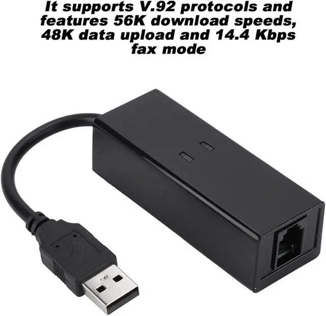 Alt view image 3 of 5 - Rj11 to USB Adapter Fax Modem USB 10 Abs Black USB 56K External Dial Up Voice Fax Data Modem Fit for Win7 Win8 Win10