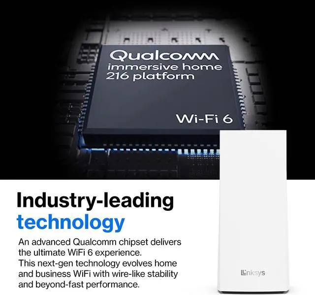 Alt view image 5 of 5 - Linksys Atlas WiFi 6 Router Home WiFi Mesh System, Dual-Band, 4,000 Sq. ft Coverage, 50+ Devices, Speeds up to (AX3000) 3.0Gbps - MX2000 2-Pack