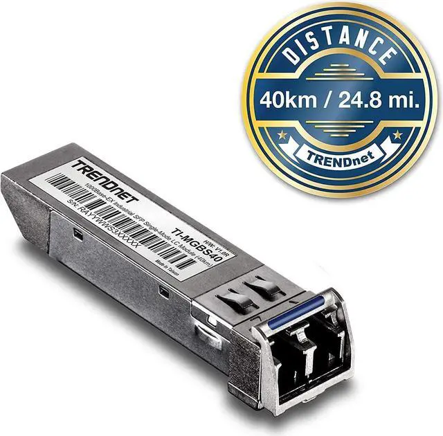 Alt view image 5 of 5 - TRENDnet TI-MGBS40,1000Base-EX Industrial SFP Single-Mode LC Module (40km), Lifetime Protection