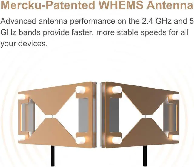 Alt view image 5 of 5 - Mercku M6 Wi-Fi 6 Router for Wireless Internet Mesh Wi-Fi System 1 Pack up to 3,000 Sq.Ft. Can Add More Units to Form a Mesh Wi-Fi System, Dual-Band Gigabit Router, App Control, AX1800, Cosmo Black