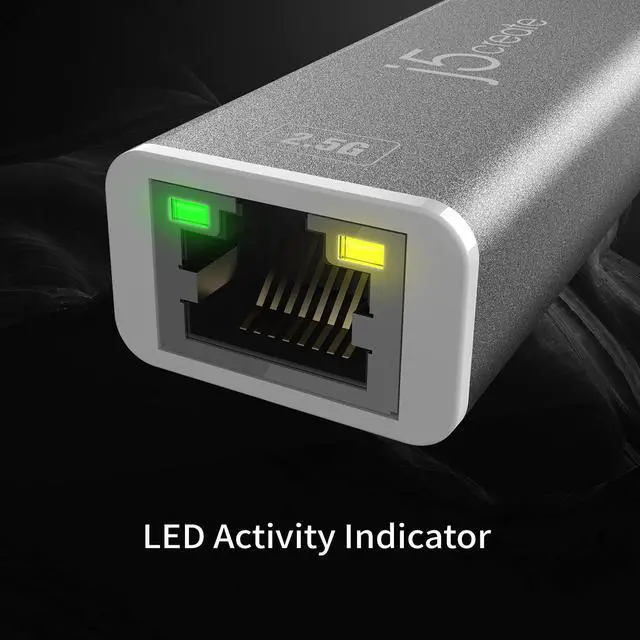 Alt view image 3 of 5 - j5create USB-C to 2.5G Ethernet Adapter, RJ45 LAN 2.5 Gigabit Network to USB Type C/Thunderbolt Converter, Compatible for MacBook Pro/Air, Tablets, Dell XPS, Surface Pro 7 (JCE145)