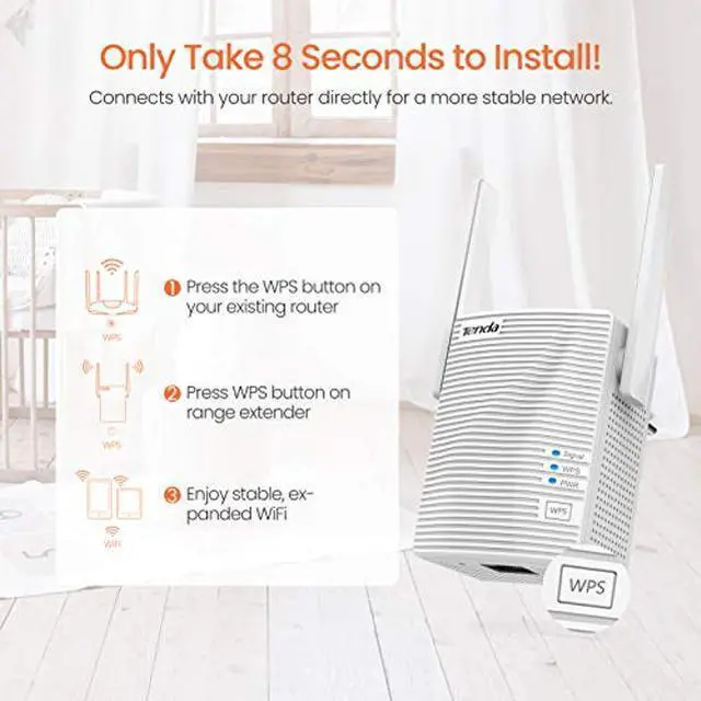 Alt view image 5 of 5 - Tenda WiFi Extender, Strong AC1200 WiFi Range Extender with Ethernet Port, WiFi Signal Booster Covers Up to 1300 Sq.ft and 20 Devices, Dual-Band and Double-Antennas WiFi Repeater(A18)