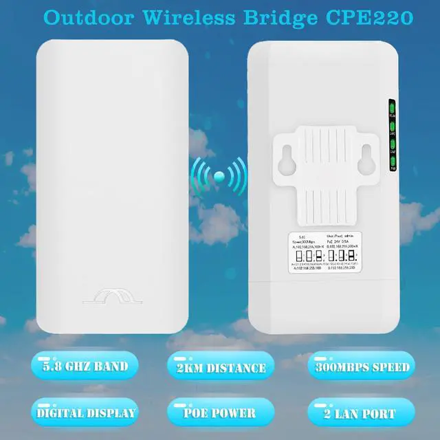 Alt view image 2 of 5 - High-Performance 5.8GHz Wireless Bridge for Long-Range Connectivity & Surveillance - Compatible with Starlink Gen 2/3 - Easy Setup & Solar Power Supply - Ideal for Outdoor Applications