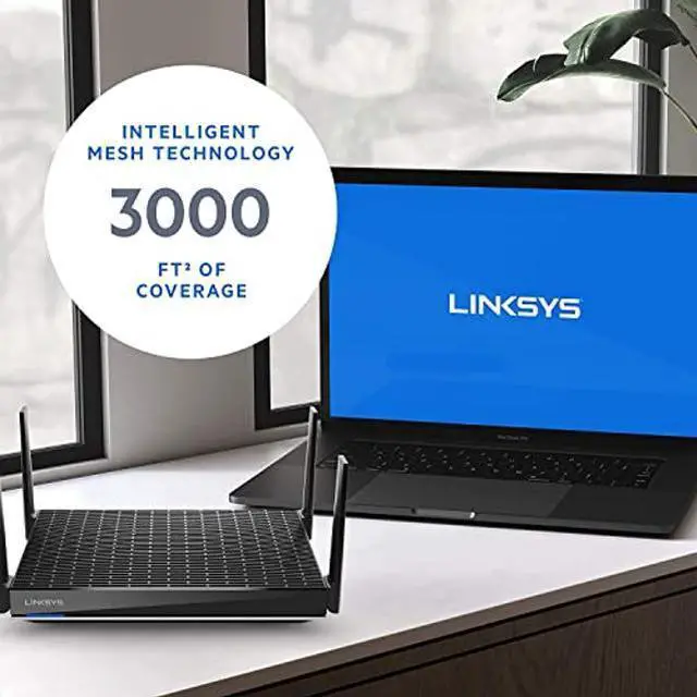 Alt view image 2 of 5 - Linksys Mesh WiFi 6 Router, Dual-Band, 3,000 Sq. ft Coverage, 40+ Devices, High-Speed Router for Streaming & Gaming, Speeds up to (AX6000) - MR9610