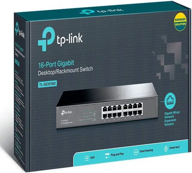 Alt view image 3 of 3 - Gigabit Desktop Switch 16port 16/10/100/1000m & Metal Case