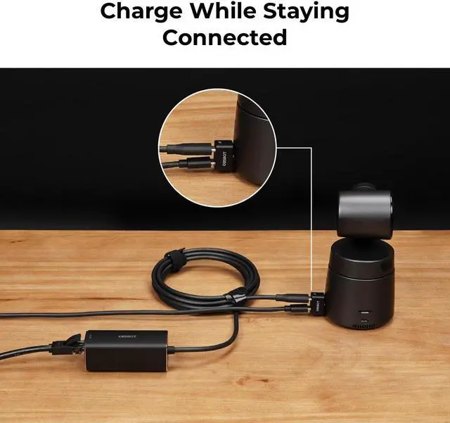 Alt view image 3 of 5 - OBSBOT USB-C to Ethernet Adapter,Lower Latency,10/100 Mbps Data Transfer Rate,Dual Ethernet & USB-C Interface,Support Power Over Ethernet (PoE),Charge While Stay Connect Tail Air,MacBook,PC
