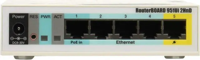 Alt view image 2 of 5 - Mikrotik RouterBOARD 951Ui-2HnD RB951Ui-2HnD 2.4Ghz Wrls AP 1000mW 5x10/100 OSL4