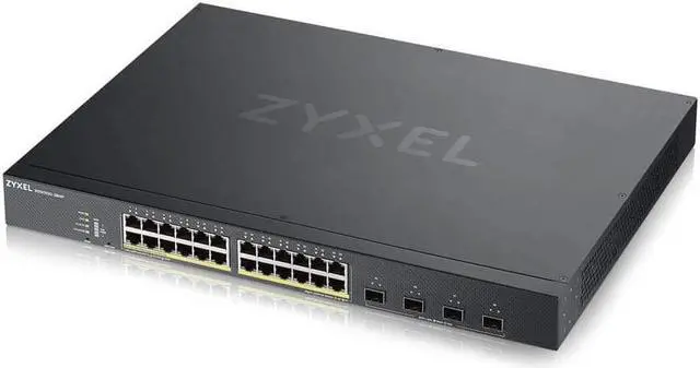 Main image of ZYXEL 28-Port PoE Switch Gigabit Ethernet Smart (XGS1930-28HPV2) - Managed, with 24x PoE+ @ 375W, 4x 10G SFP+, Optional Nebula Cloud Management, Rackmount, Limited Lifetime Protection