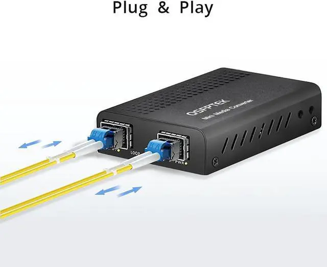 Alt view image 3 of 5 - SFP+ Media Converter, Mini Unmanaged 1x 10GBase-X to 1x 10GBase-X 2X Open SFP+ Slots, 10Gigabit 10G SFP+ to SFP+ Fiber to Fiber Media Converter, DC 5~12V, Without Transceivers