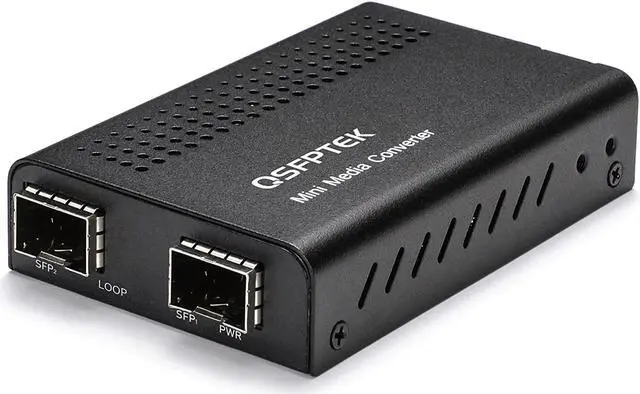 Main image of SFP+ Media Converter, Mini Unmanaged 1x 10GBase-X to 1x 10GBase-X 2X Open SFP+ Slots, 10Gigabit 10G SFP+ to SFP+ Fiber to Fiber Media Converter, DC 5~12V, Without Transceivers
