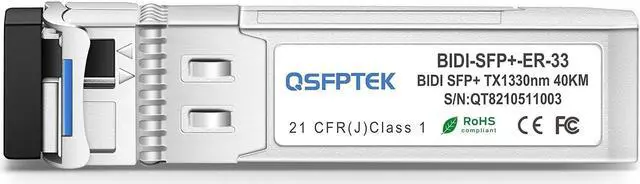 Alt view image 3 of 5 - QSFPTEK 10G SFP+ Bidi Transceivers, 10Gbe Mini gbic Fiber Network LC Single-Mode Module for Cisco SFP-10G-BX80U-I (1490nm-TX/1550nm-RX), SFP-10G-BX80D-I (1550nm-TX/1490nm-RX), 80KM, with DDM, 1 Pair
