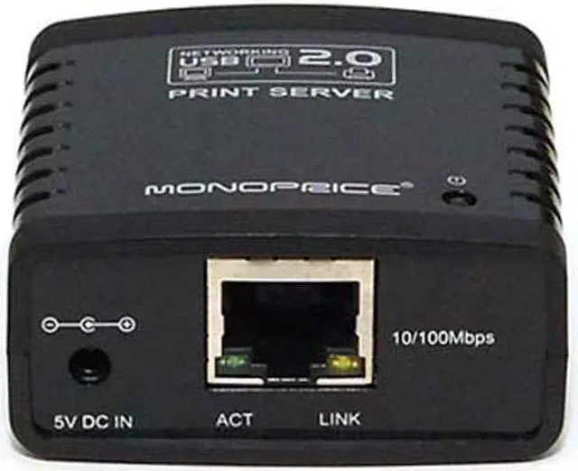 Alt view image 3 of 5 - Monoprice Networking USB 2.0 Print Server (5342)