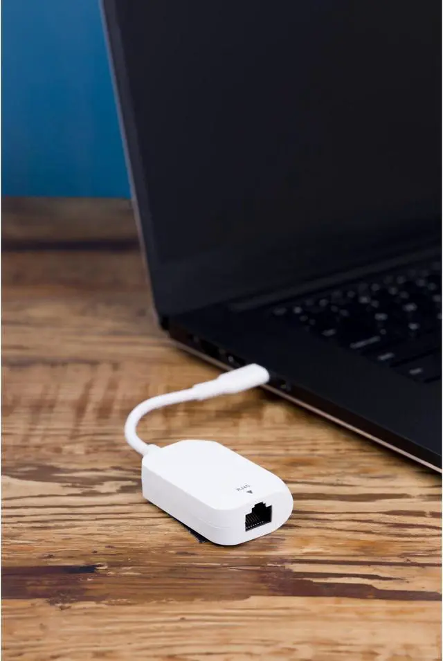 Alt view image 3 of 4 - Ativa® USB Type-C-To-Ethernet Adapter Cable, 4.7", White, 41510