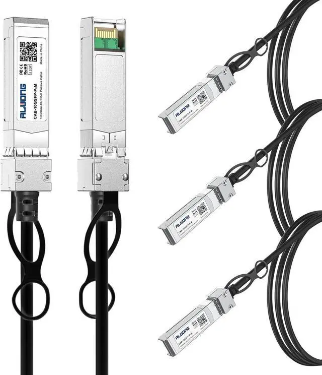 Main image of 4-Pack 1m/3.28ft 10G Direct Attach Copper Cable, SFP+ Passive Twinax DAC Cable for Cisco SFP-H10GB-CU1M, Ubiquiti, Arista, D-Link, Huawei, Intel, Meraki, Mikrotik, Netgear, TP-Link etc.
