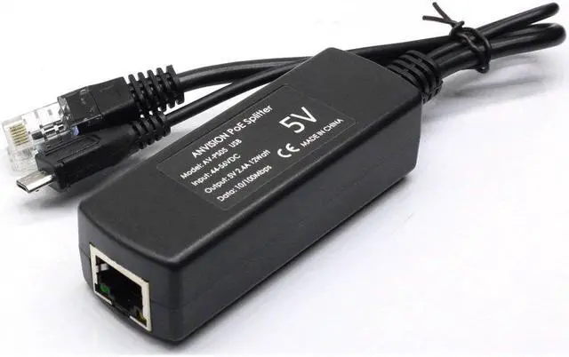 Alt view image 3 of 5 - ANVISION 4-Pack Active 5V 2.4A PoE Splitter Adapter IEEE 802.3af Compliant Micro USB 48V to 5V/2.4A, for Tablets, Dropcam or Raspberry Pi, IPC, IP Camera and More