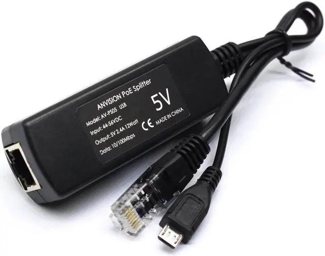 Alt view image 5 of 5 - ANVISION 4-Pack Active 5V 2.4A PoE Splitter Adapter IEEE 802.3af Compliant Micro USB 48V to 5V/2.4A, for Tablets, Dropcam or Raspberry Pi, IPC, IP Camera and More