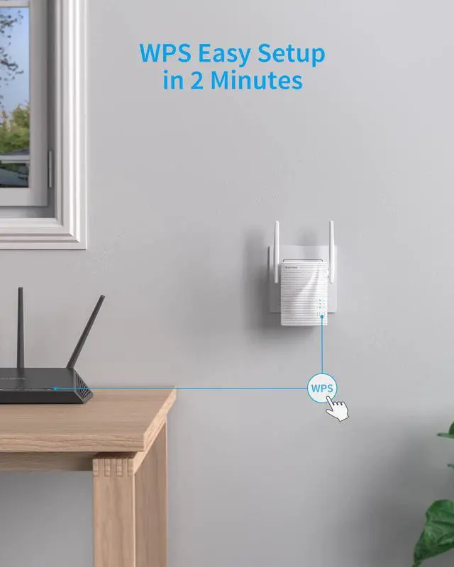 Alt view image 5 of 5 - BrosTrend WiFi Extender AC1200 WiFi Booster and Signal Amplifier, 1200Mbps Dual Band WiFi Extender Signal Booster for Home Coverage Up to 1600 sq.ft. Internet Booster, WPS Easy Setup, Wall Plug Design