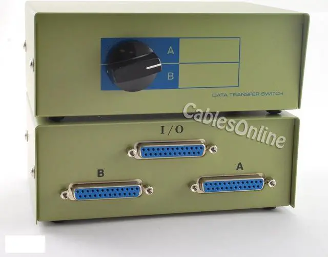 Main image of CablesOnline 2-Way A/B DB25 Parallel Printer Rotary Switch Box, Metal (SB-001)
