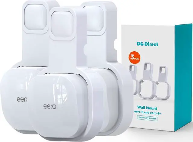 Main image of DG-Direct Wall Mount Holder Only for eero 6 Router Mesh Wi-Fi System,No Messy Wires,Stand Bracket for eero 6 Extender Space Saving White 3Pcs