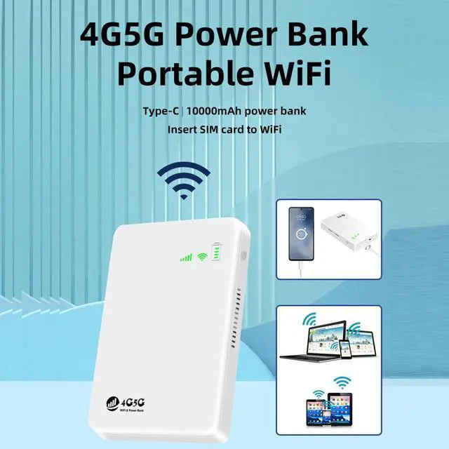 Alt view image 2 of 5 - 4G LTE Portable Mobile Hotspot, Unlocked Internet Router Devices with SIM Card Slot, 300Mbps Portable Mini Router, Support 10 Devices Connected