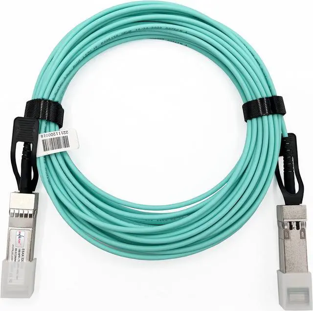 Main image of Elfcam® - 30m/98.42ft Fiber Optic Cable OM3 SFP+ to SFP+ AOC 10Gbps, Compatible with SFP-10G-AOC, 30 Meters