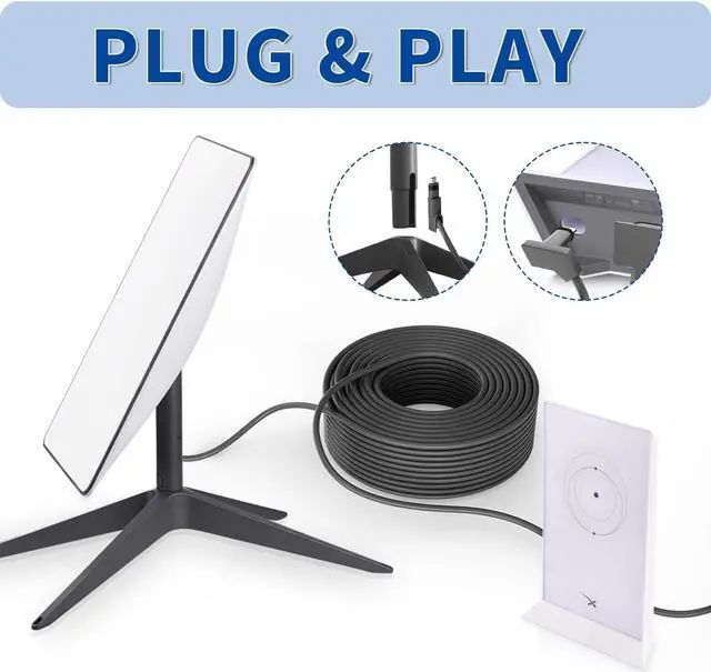 Alt view image 5 of 5 - SZSAUTO 150Ft Replacement Cable for Starlink Gen2 V2 Rectangular Satellite - Better Anti-Interference - Extension Cables Wire with Cable Feed Through Bushings for Replace Starlink Gen 2 Cable